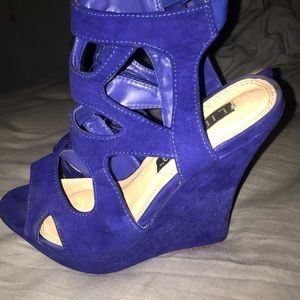 Royal blue wedges